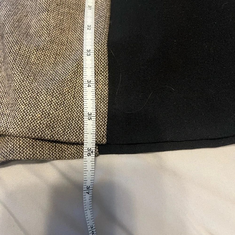 Vince Camuto Black and Tan Midi Button Belt Dress 2 - Picture 8 of 10